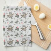 可愛いタイル張りのラックス愛好家のパターン キッチンタオル (四つ折り)