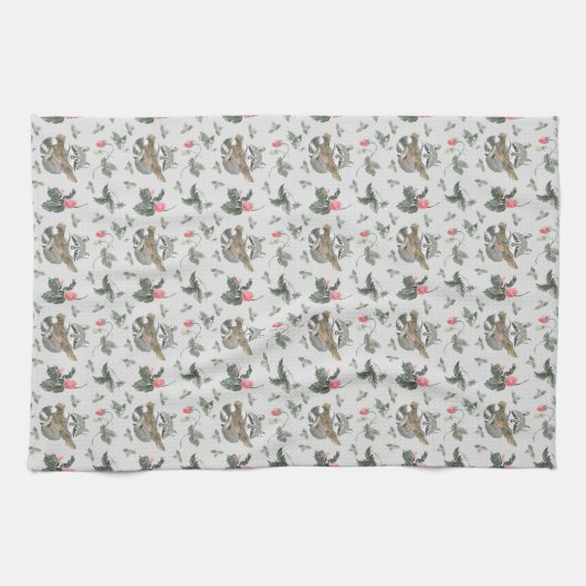 可愛いタイル張りのラックス愛好家のパターン キッチンタオル (横)