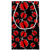 可愛いタイル張りの女性の虫のパターン スモールペーパーバッグ (裏面)