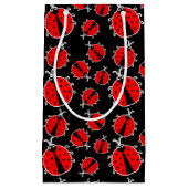 可愛いタイル張りの女性の虫のパターン スモールペーパーバッグ (正面)