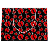 可愛いタイル張りの女性の虫のパターン ラージペーパーバッグ (正面)