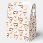 可愛いタイル張りの小さなモンキーパターンパーティー フェイバーボックス (オープン)