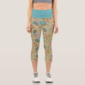 可愛いタイル張りの貝殻パターン カプリレギンス (正面)