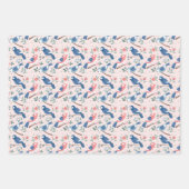 可愛いタイル張りの鳥の愛好家のパーティー ラッピングペーパーシート (正面3)