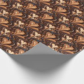 可愛いタイル張りコーヒー愛好家のパターンパーティー ラッピングペーパー (角)