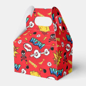 可愛いタイル張りスーパーヒーローのキッズパーティー フェイバーボックス (裏面サイド)