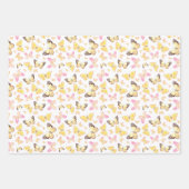 可愛いタイル張りバタフライ模様ラッピング紙シート ラッピングペーパーシート (正面2)