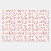 可愛いタイル張りバタフライ模様ラッピング紙シート ラッピングペーパーシート (正面)