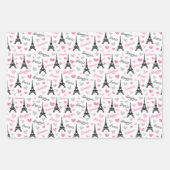 可愛いタイル張りパリ模様パーティー ラッピングペーパーシート (正面2)