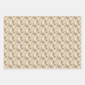 可愛いタイル張りパンパスグラスパターン ラッピングペーパーシート (正面)