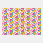 可愛いタイル張りピンクフラミンゴパターンパーティー ラッピングペーパーシート (正面)