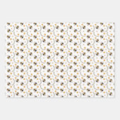 可愛いタイル張り蜂パターンパーティー包装紙シート ラッピングペーパーシート (正面3)