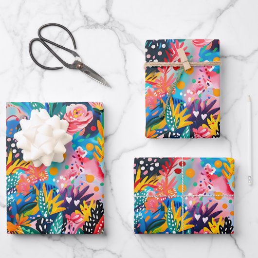 可愛いタイル日本の模様 ラッピングペーパーシート (正面)