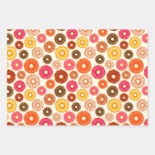可愛いタイル模様ドーナツパターンパーティー ラッピングペーパーシート (正面3)
