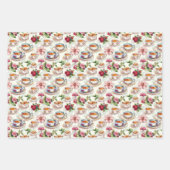 可愛いタイル茶パーティー ラッピングペーパーシート (正面)