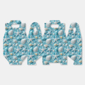 可愛いタイル貝殻パターンビーチパーティー フェイバーボックス (見開き)