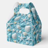 可愛いタイル貝殻パターンビーチパーティー フェイバーボックス (裏面)