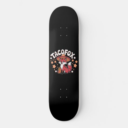 可愛いタコキツネ漫画デザインタコ愛好家 スケートボード (正面)
