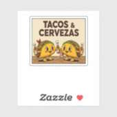 可愛いタコスとセルベサの面白いメキシコ料理ビール シール (シート)