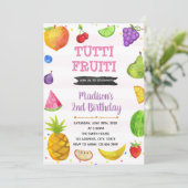 可愛いタッティフルーティパーティーテーマ招待 招待状 (スタンド正面)