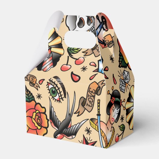 可愛いタトゥー好きのタイルパーティー フェイバーボックス (正面サイド)