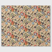 可愛いタトゥー好きのタイルパーティー ラッピングペーパー (フラット)