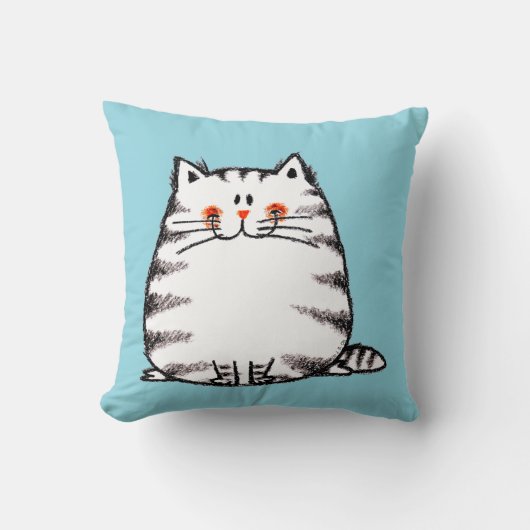 可愛いタビーキャット – かわいい子猫猫好き クッション (正面)