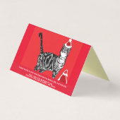 可愛いタビー猫キャッメリースマスクリスマスカードセット (裏面)