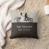 可愛いタンデムバイク新郎新婦結婚の クッション (ブランケット)