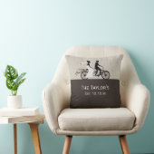 可愛いタンデムバイク新郎新婦結婚の クッション (椅子)