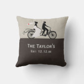 可愛いタンデムバイク新郎新婦結婚の クッション (裏面)