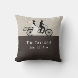 可愛いタンデムバイク新郎新婦結婚の クッション