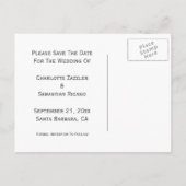 可愛いタンデムバイク新郎新婦結婚の 案内ポストカード (裏面)