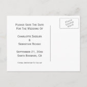 可愛いタンデムバイク新郎新婦結婚の 案内ポストカード (裏面)