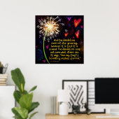 可愛いタンポポが私に願う引用文 ポスター (ホームオフィス)