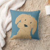 可愛いタンマルタの子犬の石板ブルーパーソナライズされた クッション (ブランケット)