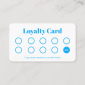可愛いターコイズサロンお客ロイヤリティパンチカード ロイヤリティカード (正面)