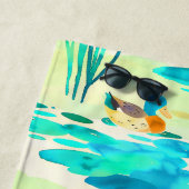 可愛いターコイズダックパターン ビーチタオル (インサイチュ)