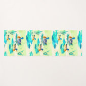 可愛いターコイズダックパターン ヨガマット (正面(横))