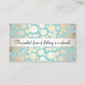 可愛いターコイズブルーと金ゴールドサロン紹介カード 紹介カード (正面)