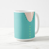 可愛いターコイズ🎀ボールガウン コーヒーマグカップ (正面右)