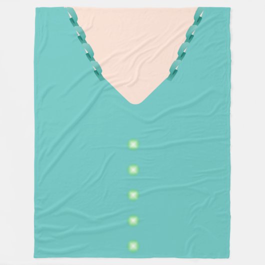 可愛いターコイズ🎀ボールガウン フリースブランケット (正面)