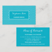 可愛いターコイズ水玉模様ガーリーファッション設計者 名刺 (正面/裏面)