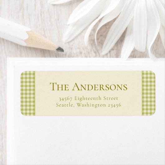 可愛いタータンチェック素朴格子状差出人住所 ラベル (インサイチュ)