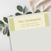 可愛いタータンチェック素朴格子状差出人住所 ラベル