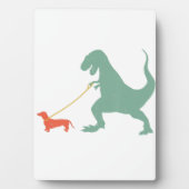 可愛いダシュントおもしろい恐竜ウィナー犬 フォトプラーク (正面)