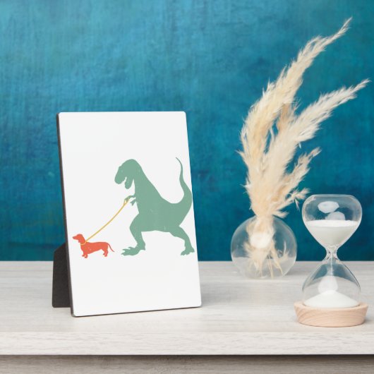 可愛いダシュントおもしろい恐竜ウィナー犬 フォトプラーク (側面)