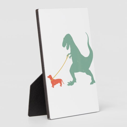 可愛いダシュントおもしろい恐竜ウィナー犬 フォトプラーク (側面)