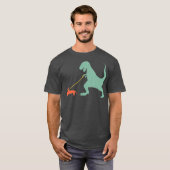 可愛いダシュントおもしろい恐竜ウィナー犬 Tシャツ (正面フル)