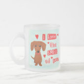 可愛いダシュントが好きな匂い |ウィーおもしろいナー犬 フロストグラスマグカップ (左)